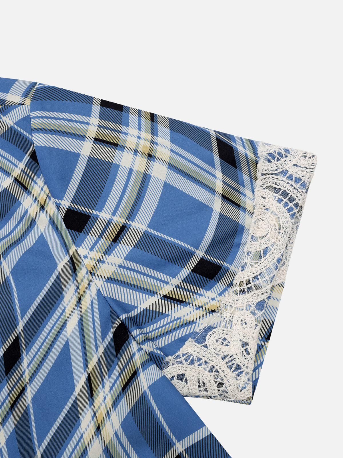 Aelfric Eden Lace Plaid Short Sleeve Shirt Product Image