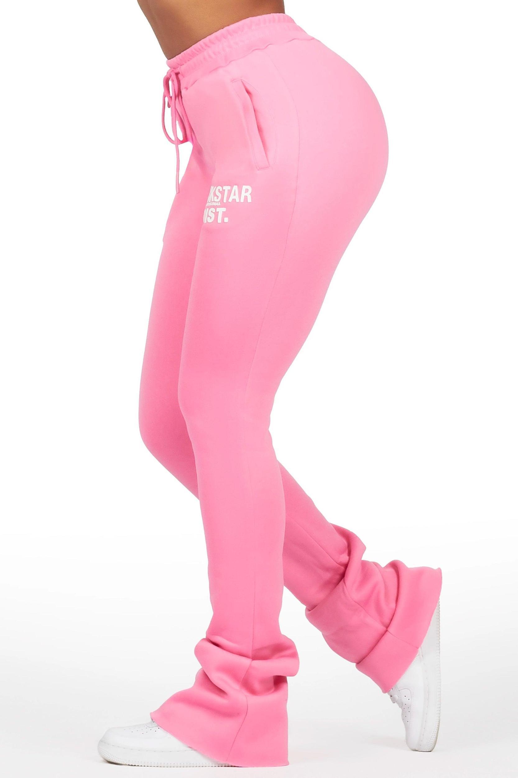 Juliana Bubblegum Pink Super Stacked Track Pant Female Product Image