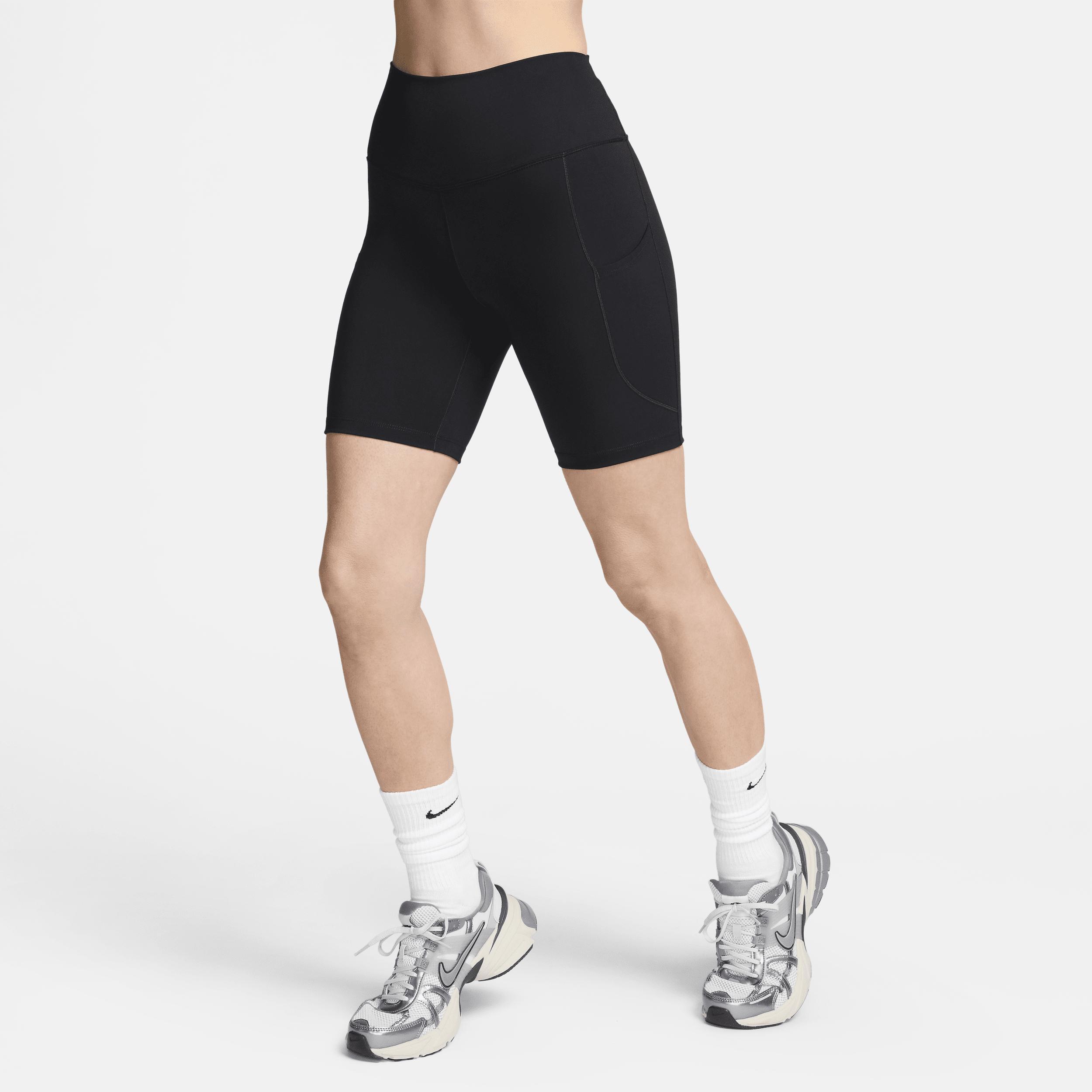Nike Womens One High-Waisted 8 Biker Shorts with Pockets | FZ6758-010 Product Image