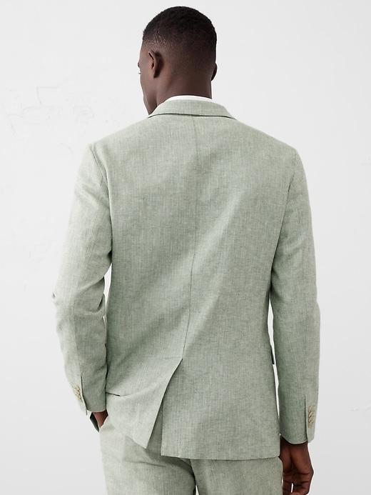 Tailored-Fit Linen-Blend Herringbone Suit Jacket Product Image