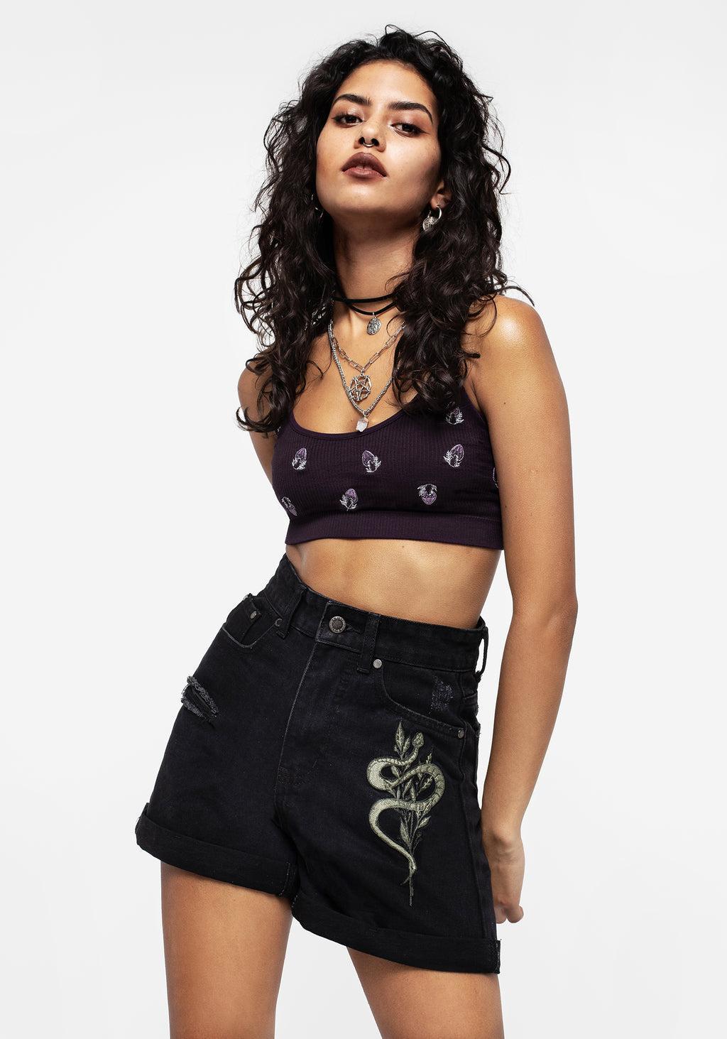 Spore Mushroom Embroidered Bralet Product Image