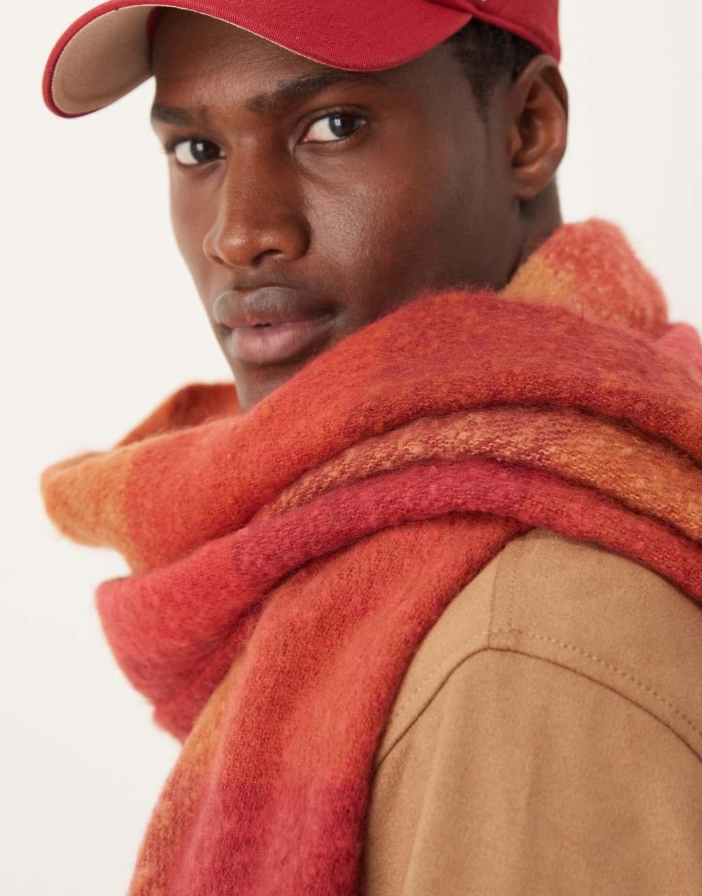 ASOS DESIGN checked blanket scarf in red Product Image