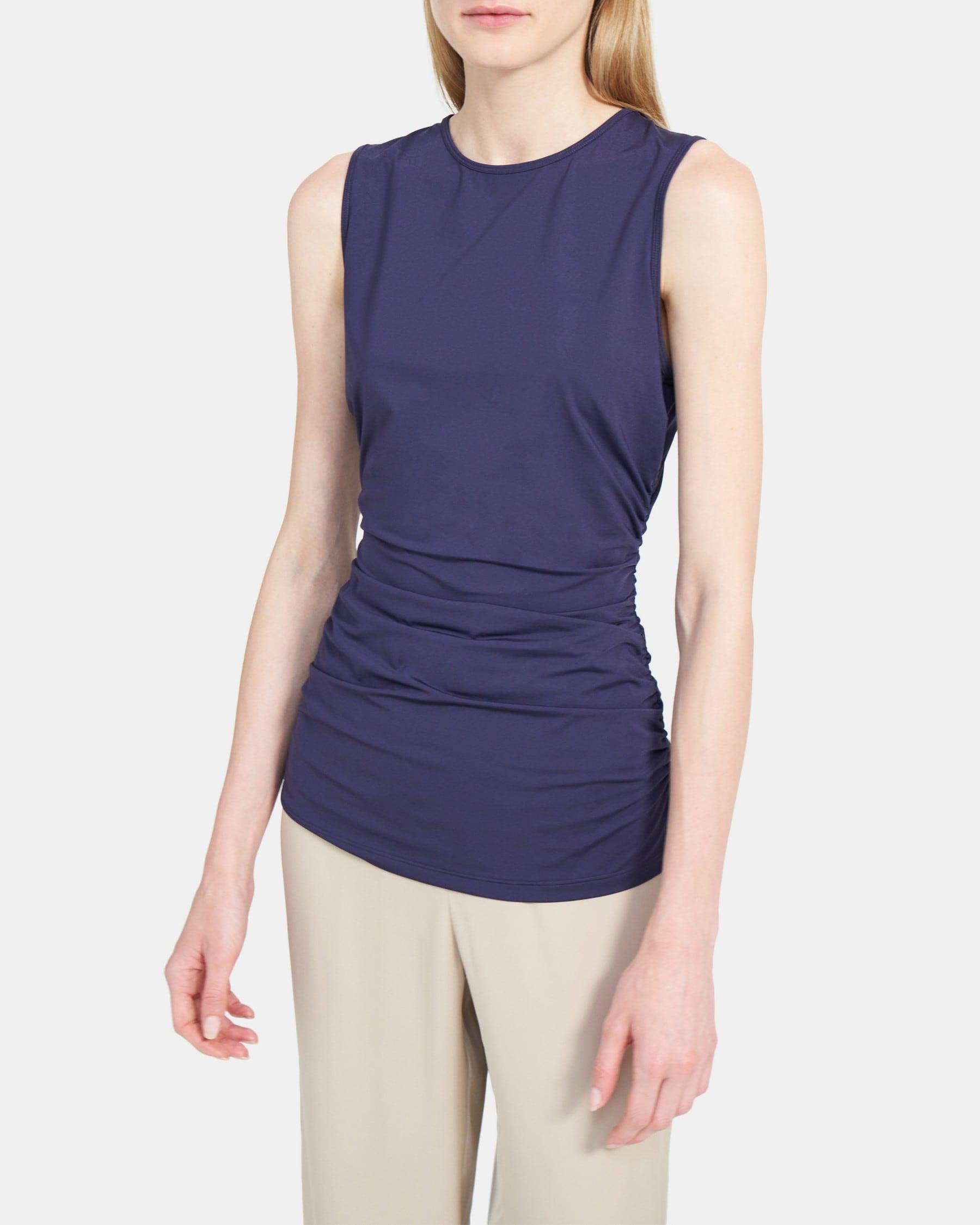 Ruched Shell Top in Travel Jersey Product Image