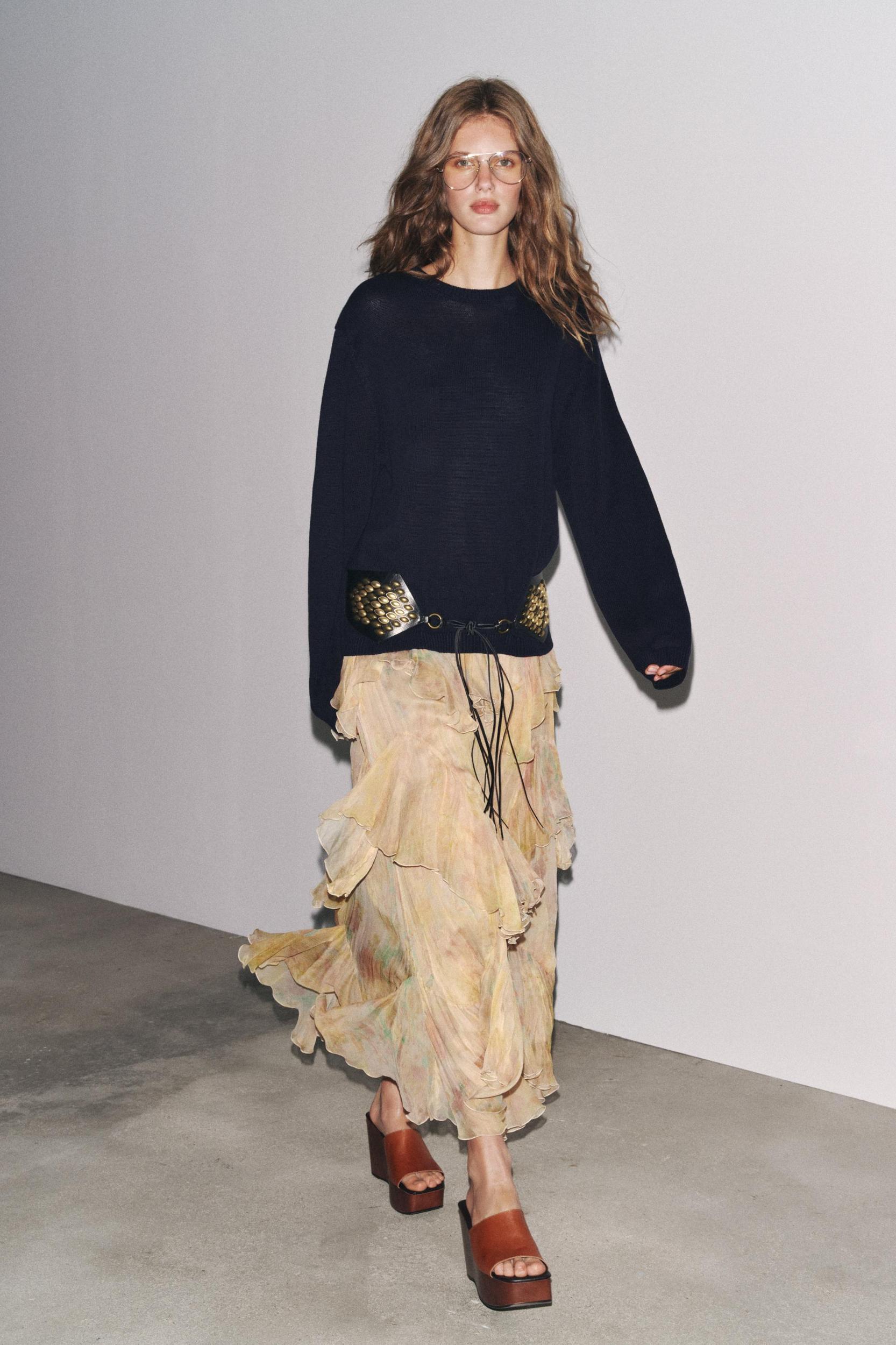 ZW COLLECTION PRINTED RUFFLE SKIRT Product Image