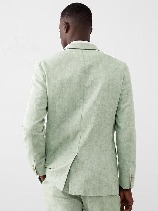 Tailored-Fit Linen-Blend Herringbone Suit Jacket Product Image