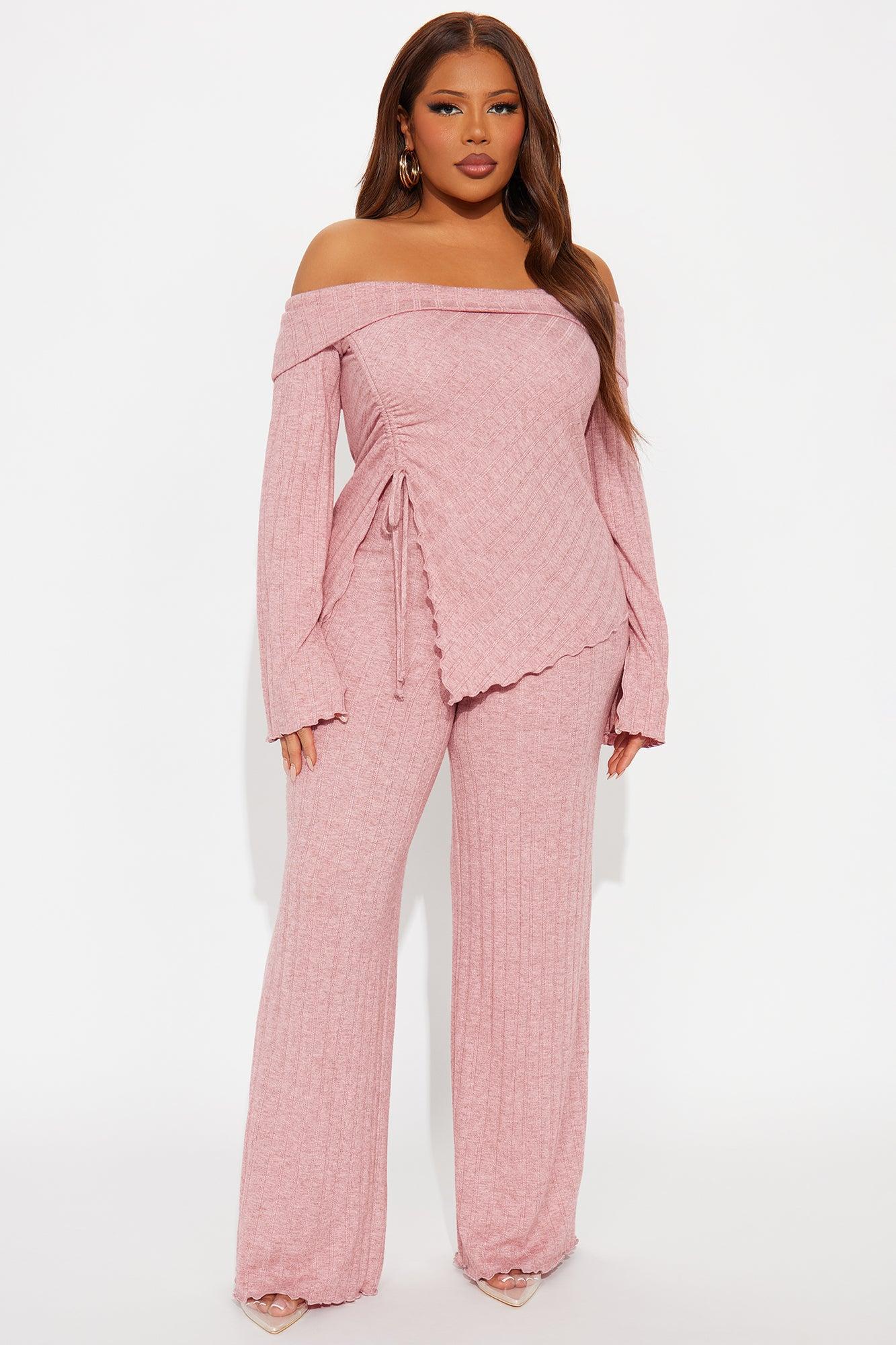 Kaia Off Shoulder Pant Set - Mauve Female Product Image