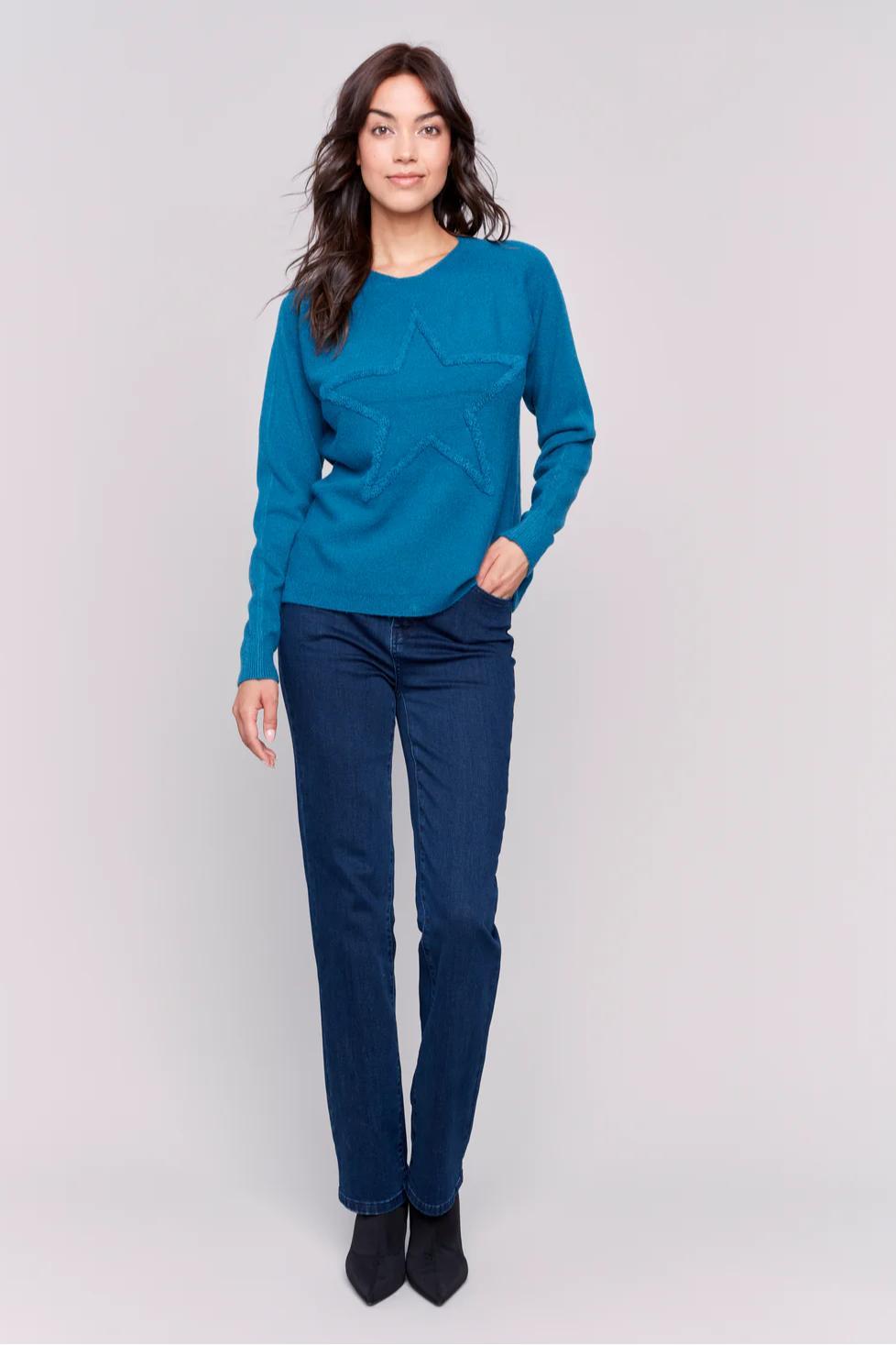 Self Fringed Embroidered Shape Sweater Product Image