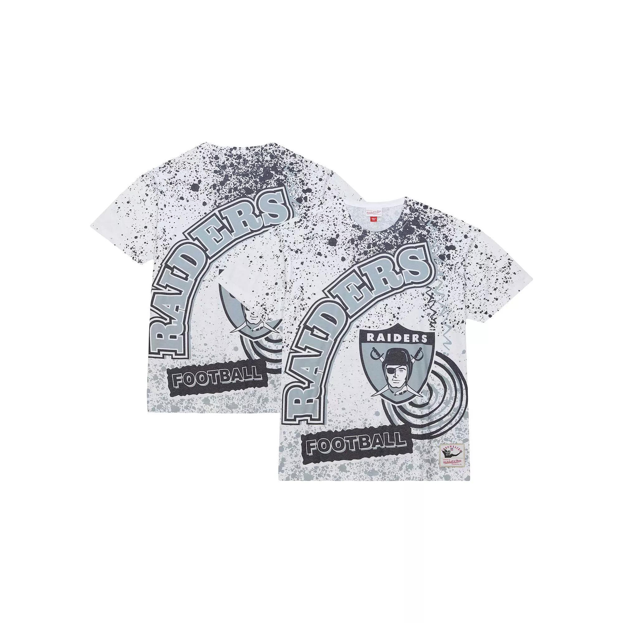 Men's Mitchell & Ness White Las Vegas Raiders Team Burst Sublimated T-Shirt, Size: Large, Lvr White Product Image