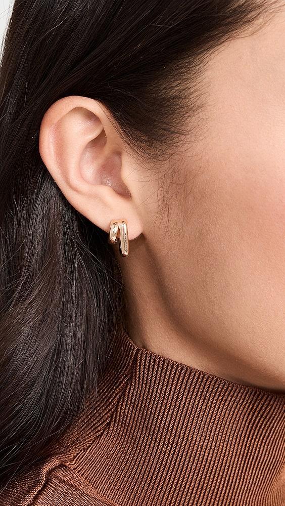 EF Collection 14k Double Gold Jumbo Huggie Earrings | Shopbop Product Image