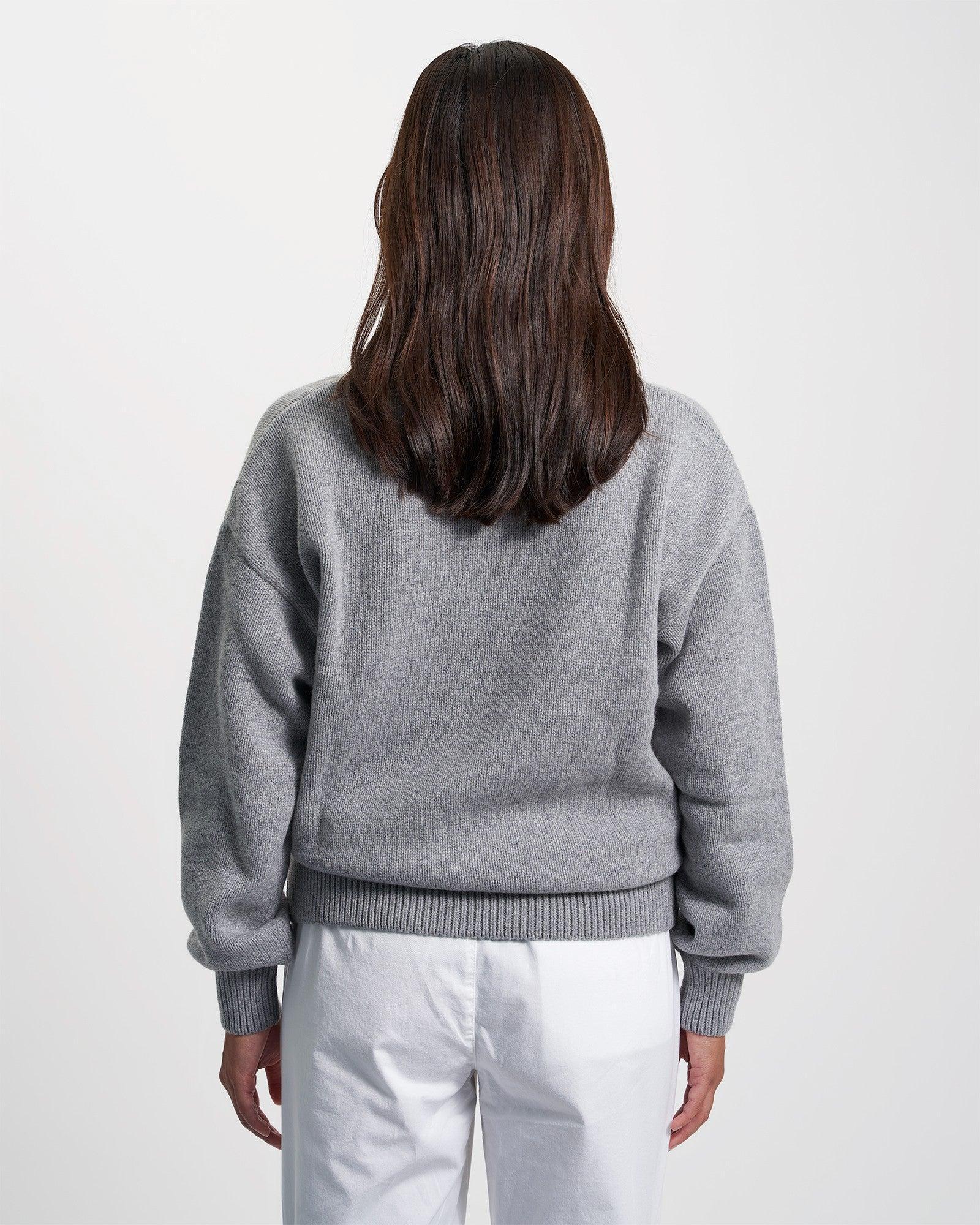 Oversized Merino Wool Crew - Warm Taupe Product Image