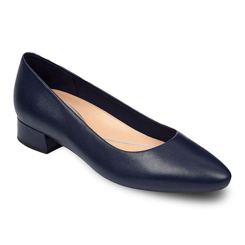 Easy Spirit Caldise Womens Leather Dress Flats Blue Product Image