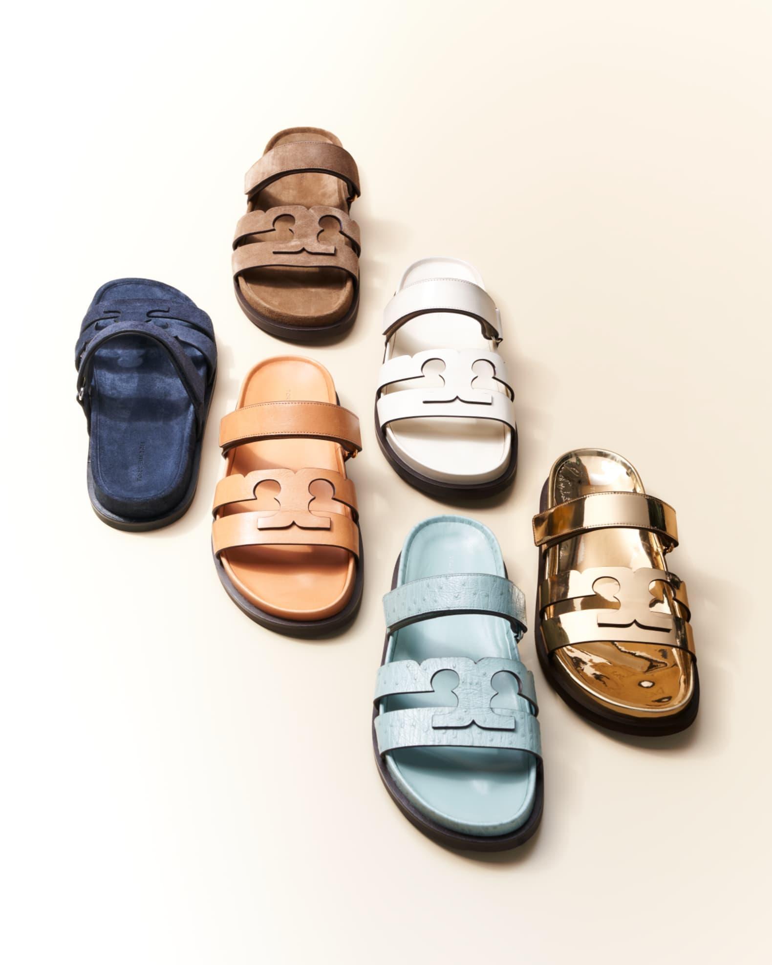Ines Sport Leather Slide Sandals Product Image