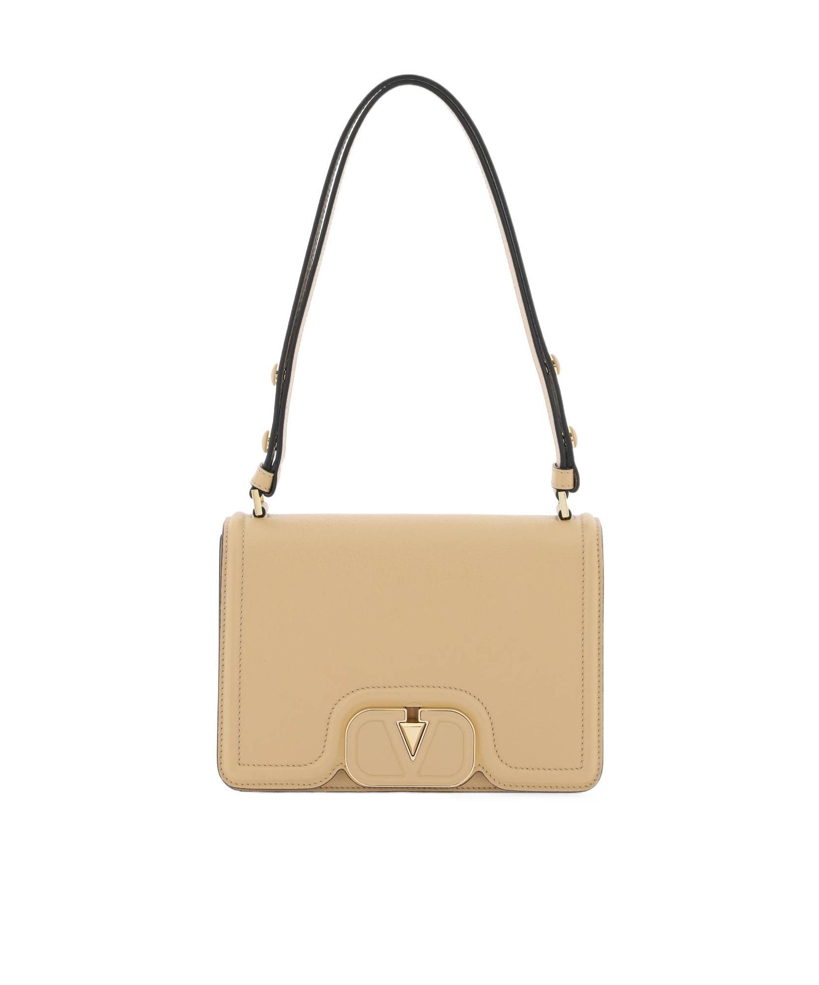 VALENTINO GARAVANI Valentino Vlogo Signature Foldover Top Shoulder Bag In Nude Product Image