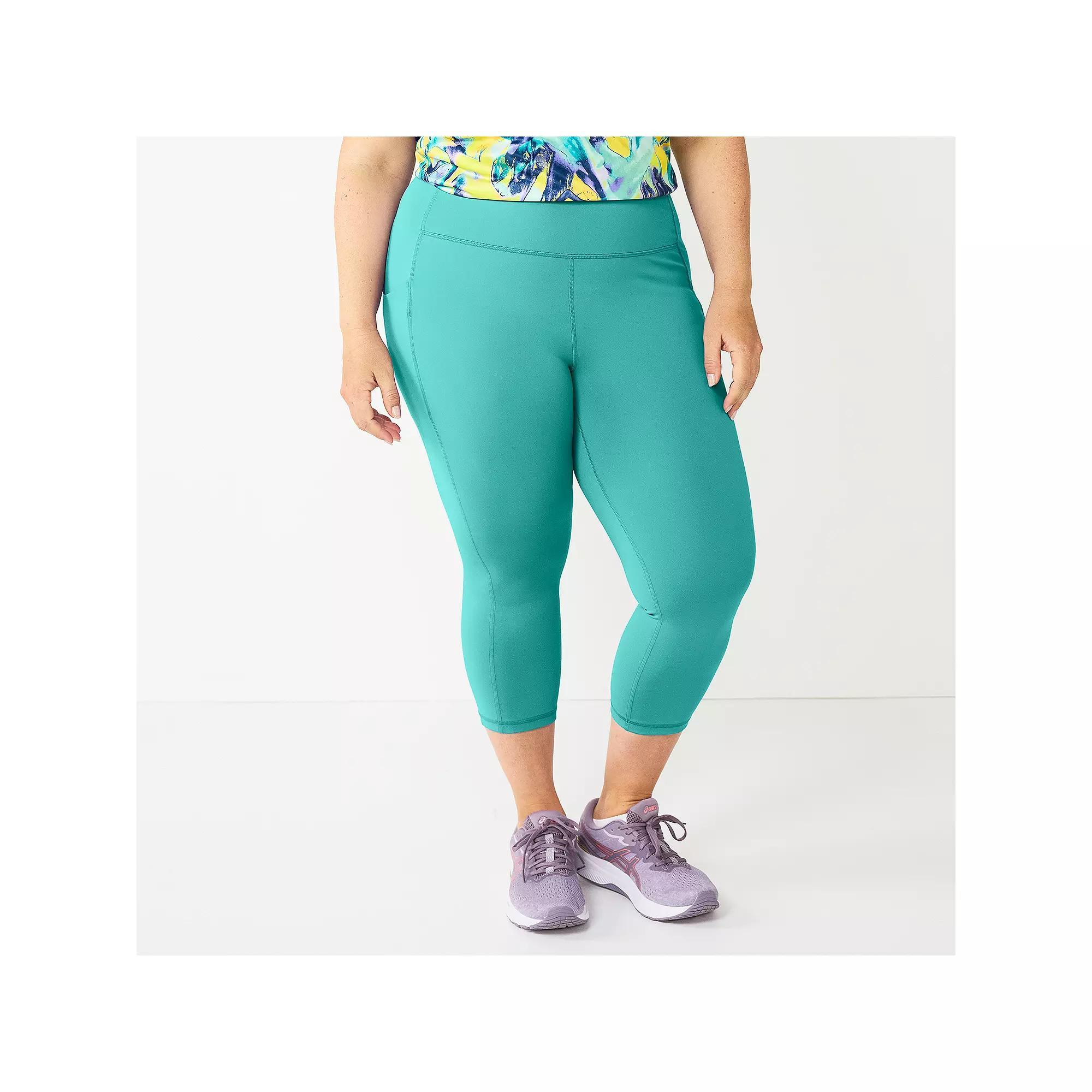 Plus Size Tek Gear® Ultrastretch Pocket High-Waisted Capri Leggings, Women's, Size: 1XL, Solomon Product Image