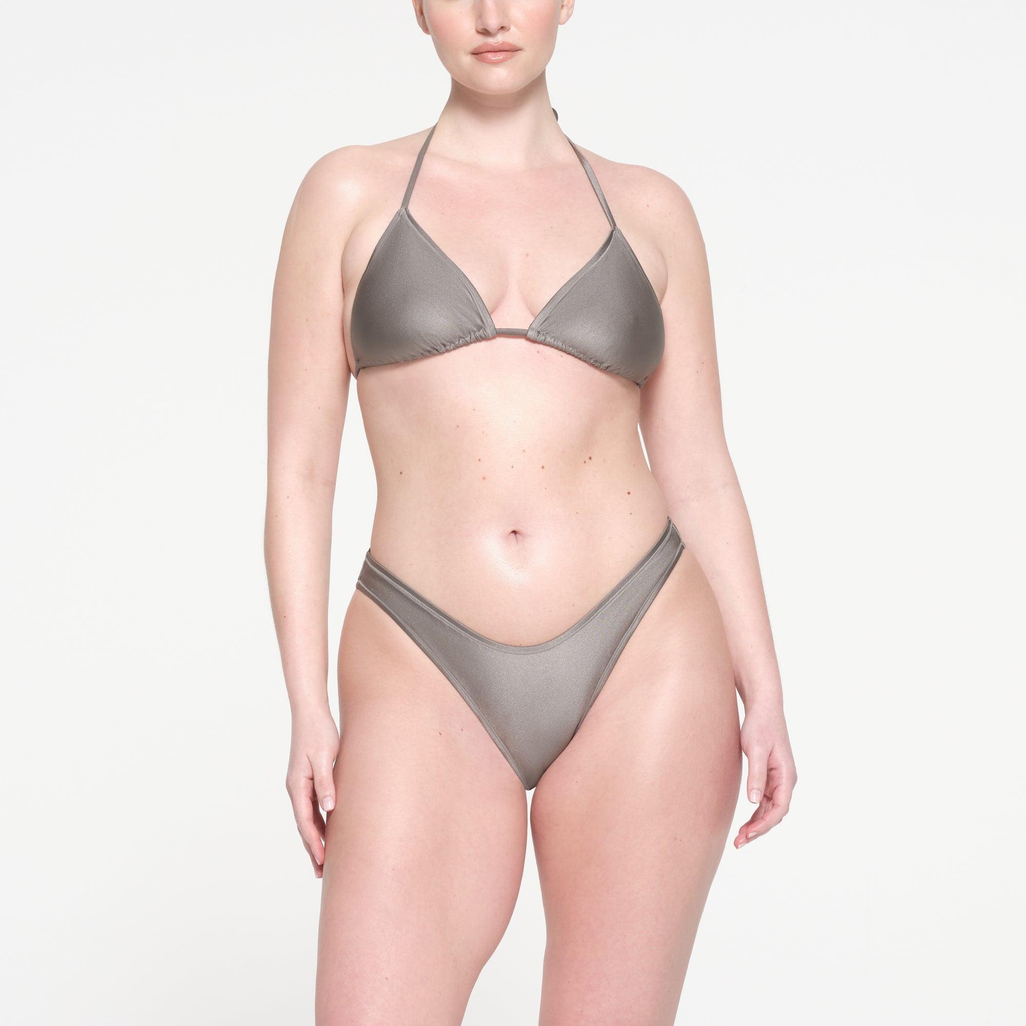 SHINE SWIM TRIANGLE TOP | SMOKE Product Image