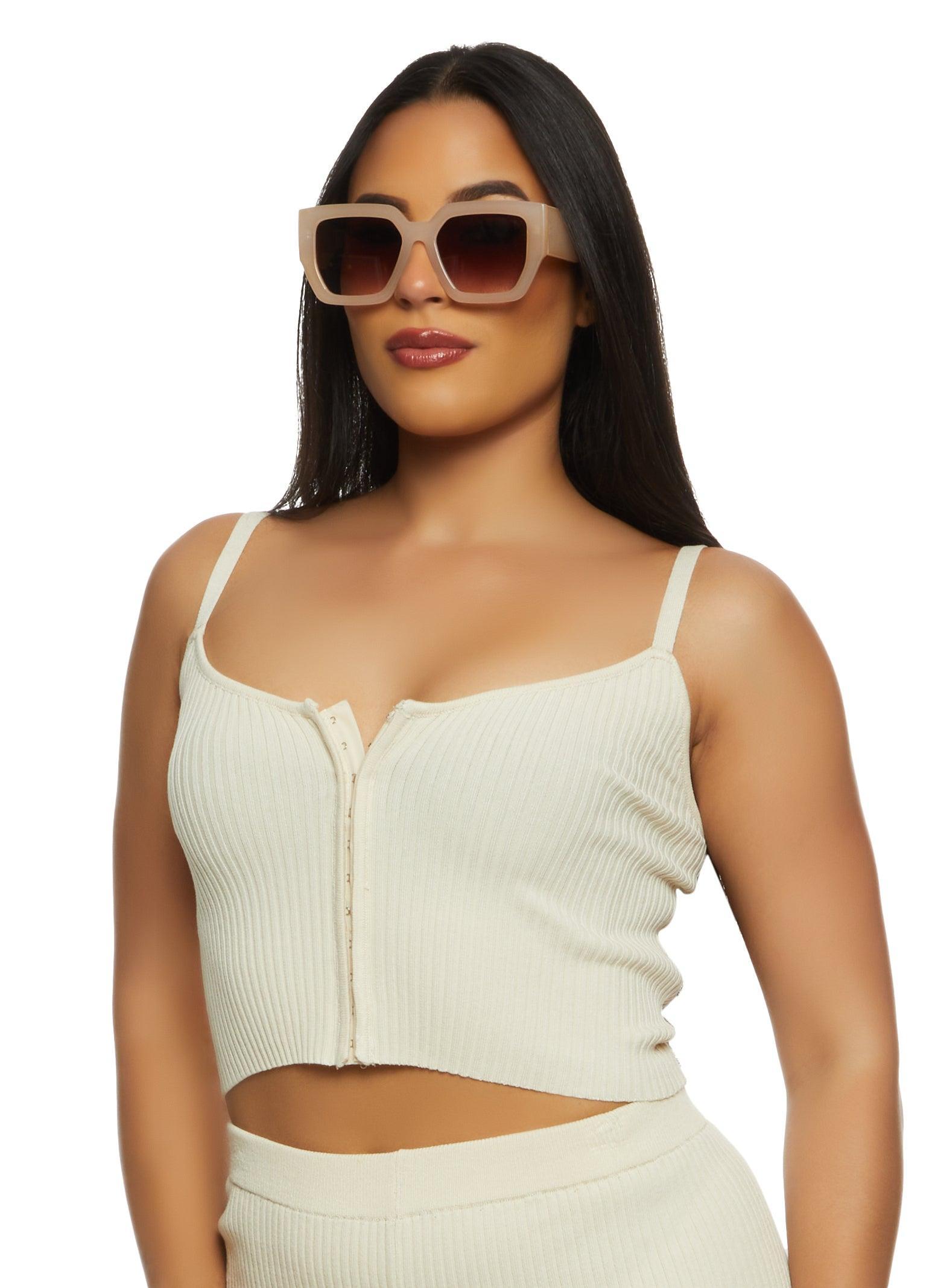 Womens Ribbed Hook and Eye Cropped Cami Product Image