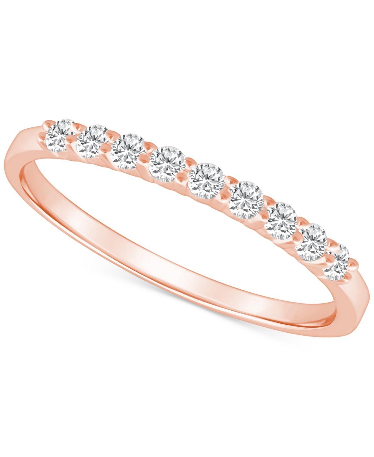 Alyson Layne 14k Gold 1/4 Carat T.W. Diamond 9-Stone Wedding Band, Womens Pink Product Image