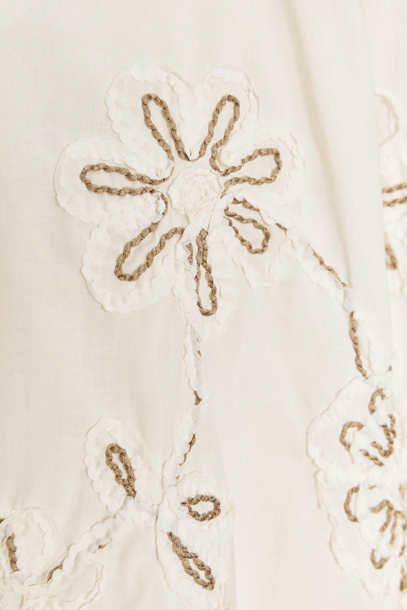 TEXTURED EMBROIDERED BLOUSE Product Image