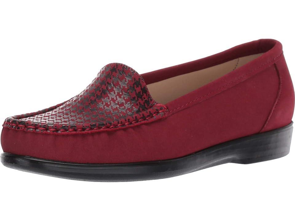 SAS Simplify Leather Moccasin Houndstooth Loafers Product Image