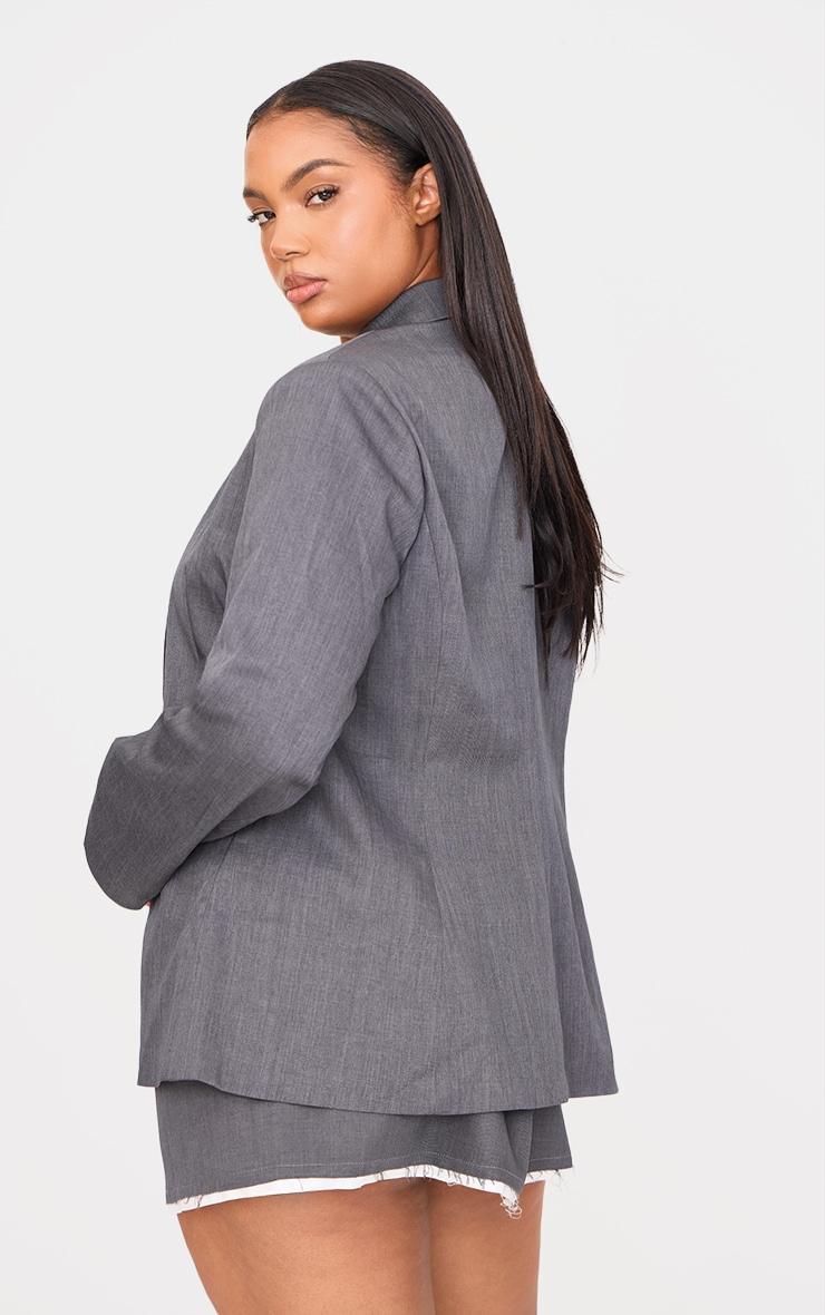 Plus Grey Oversized Structured Blazer Product Image