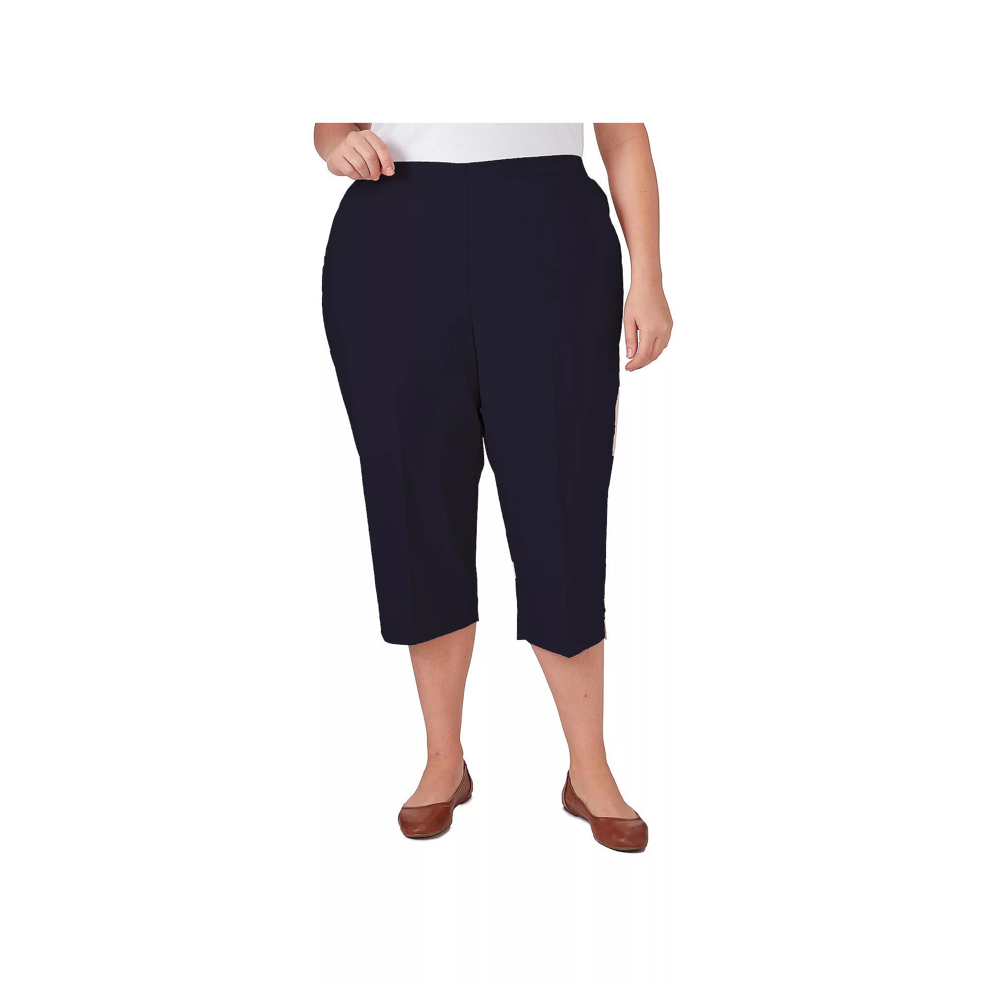 Plus Size Alfred Dunner Twill Split Hem Capri Pants, Women's, Size: 22 W, Blue Product Image