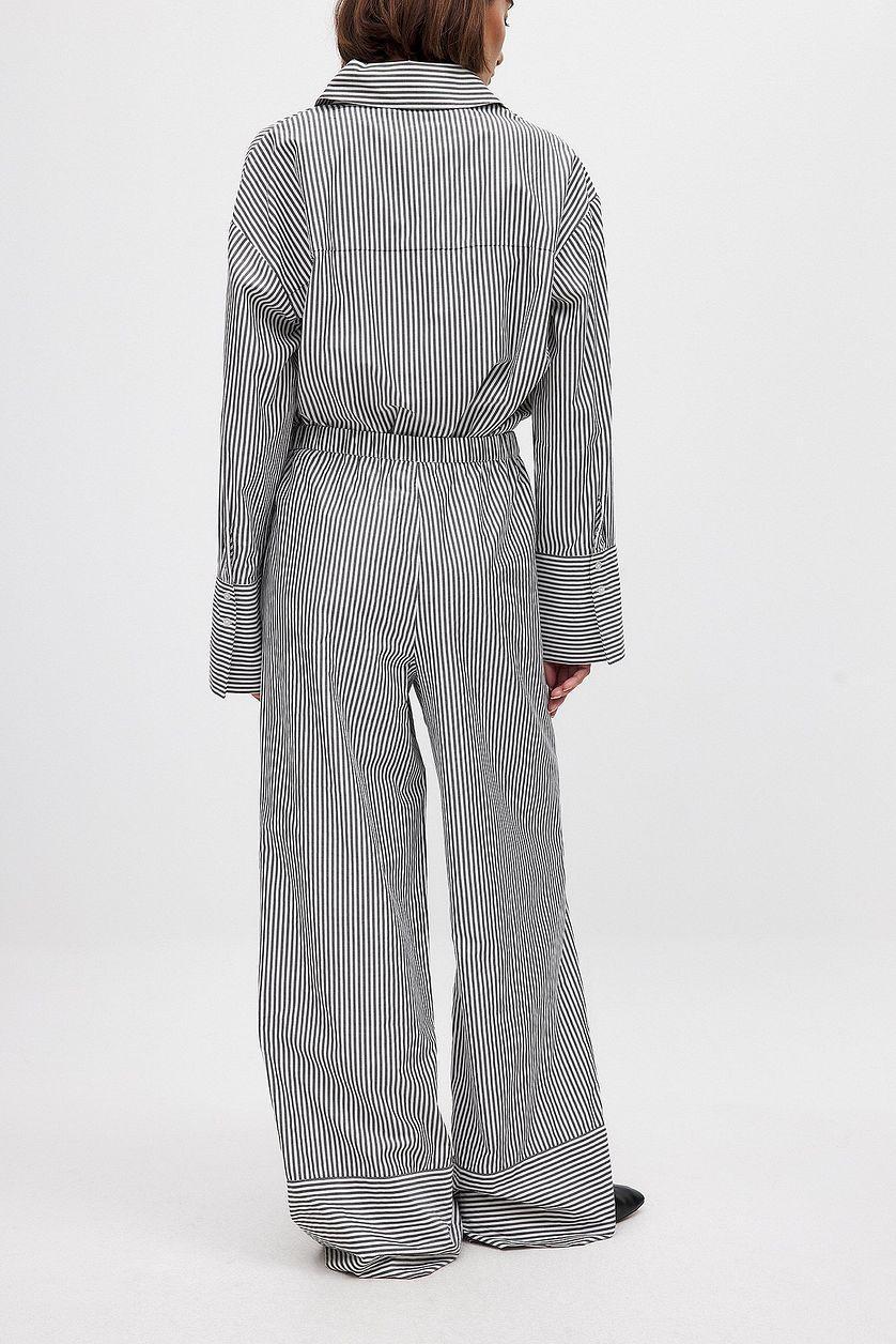 Elastic Waist Striped Trousers Product Image