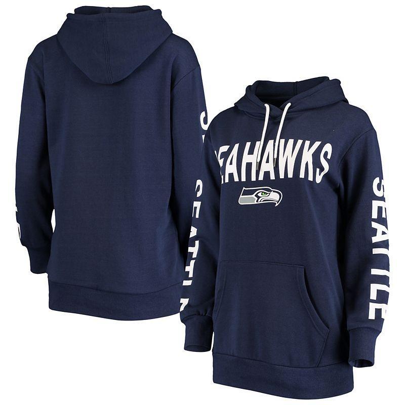 Women's G-III 4Her by Carl Banks College Navy Seattle Seahawks Extra Point Pullover Hoodie, Size: Small, Blue Product Image