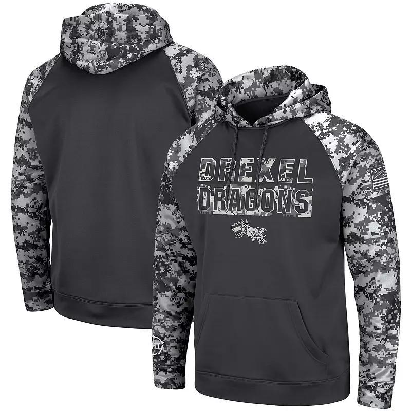 Men's Colosseum Charcoal Drexel Dragons OHT Military Appreciation Digital Camo Pullover Hoodie,  Product Image