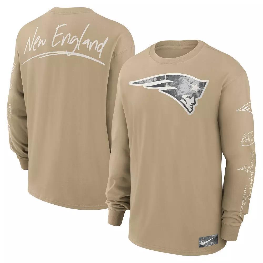 Men's Nike Tan New England Patriots Essential Statement Max90 Long Sleeve T-Shirt, Size: XXL, Team Product Image