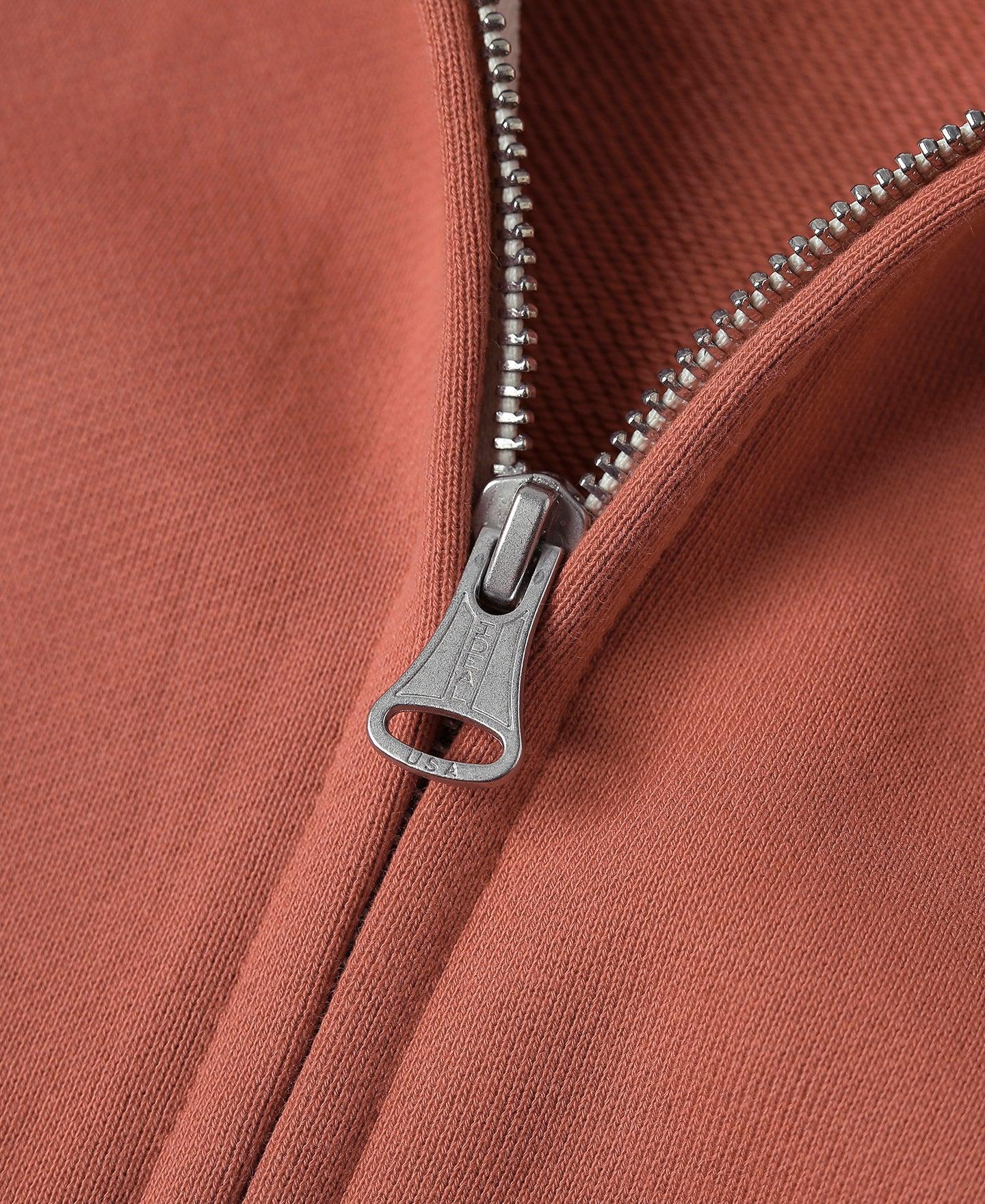 17.5 oz Terry Cloth Full-Zip Hoodie - Brick Red Product Image