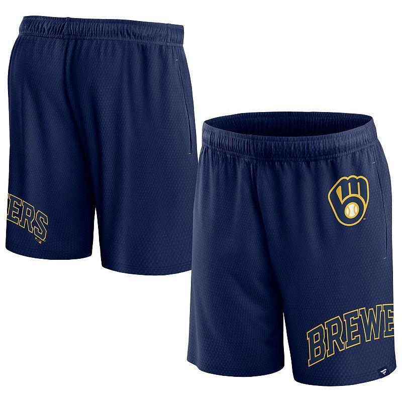 Mens Fanatics Branded Milwaukee Brewers Clincher Mesh Shorts Blue Product Image