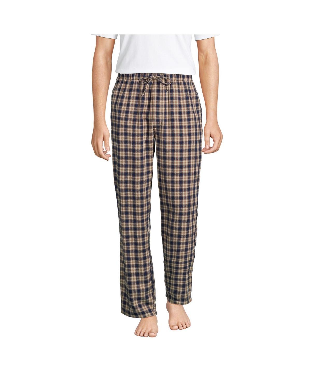 Men's Lands' End Flannel Pajama Sleep Pants, Size: Large, Deep  Blue Product Image