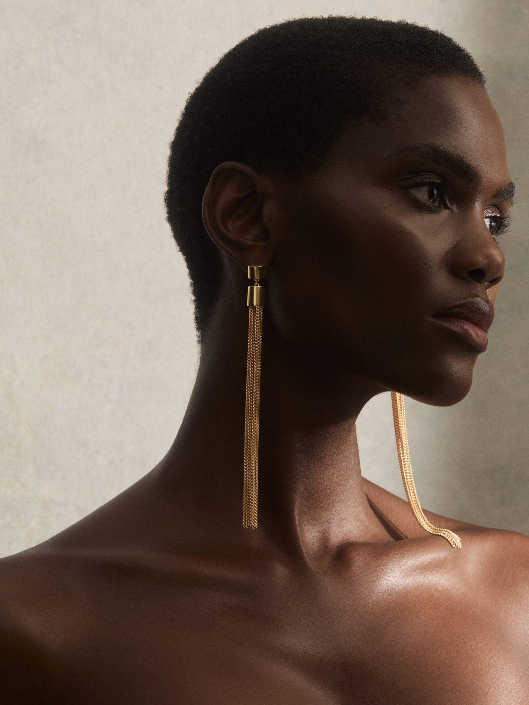 Tassel Drop Earrings in Gold Tone Product Image