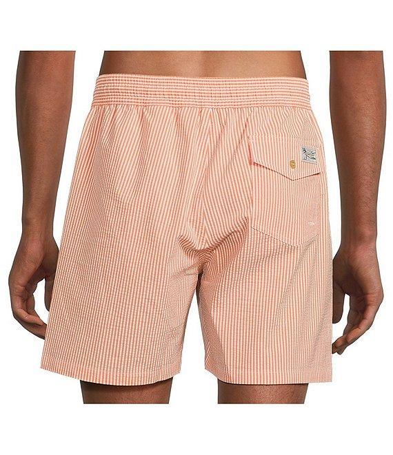 Polo Ralph Lauren Traveler Classic Bengal Stripe Printed Seersucker 5.75 Inseam Swim Trunks Product Image