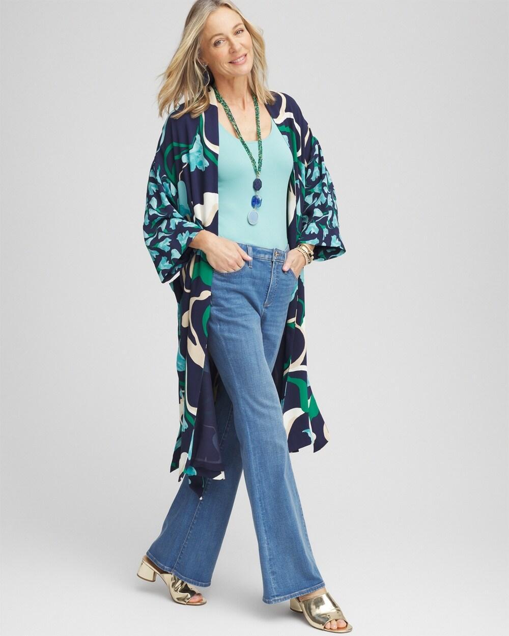 Long Wildflower Open-Front Kimono Product Image