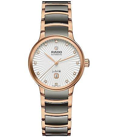 RADO Womens Centrix Automatic Diamonds Two Tone Stainless Steel Bracelet Watch Product Image