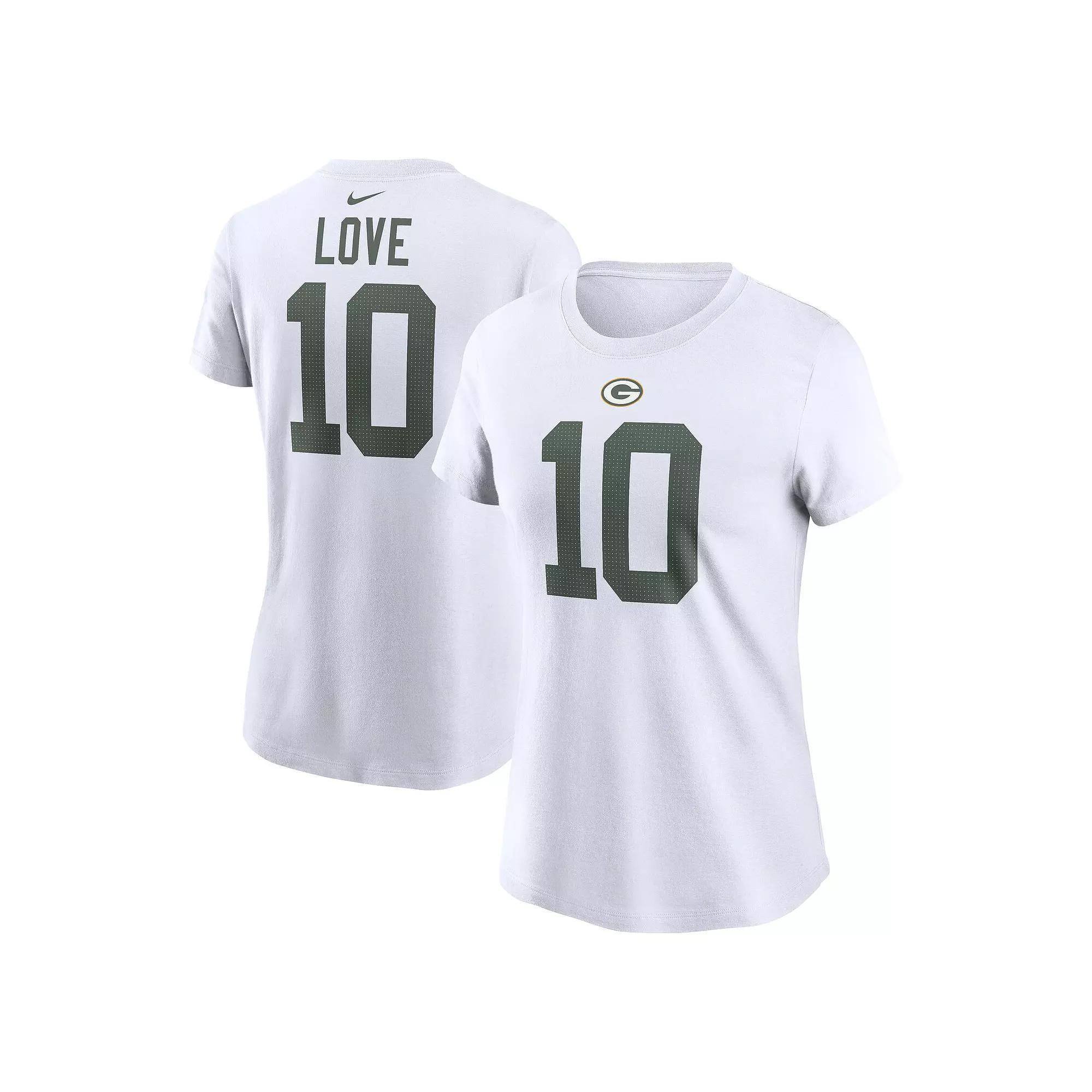 Women's Nike Jordan Love White Green Bay Packers Player Name & Number T-Shirt,  Product Image