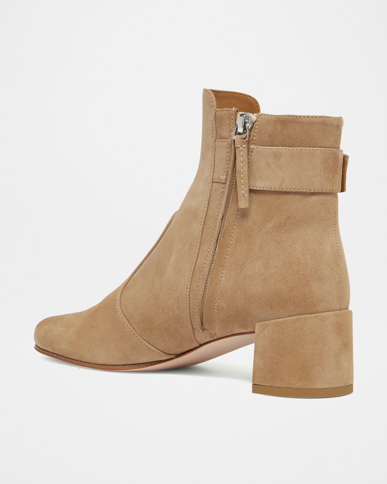 Tres Vivier Suede Buckle Ankle Booties Product Image