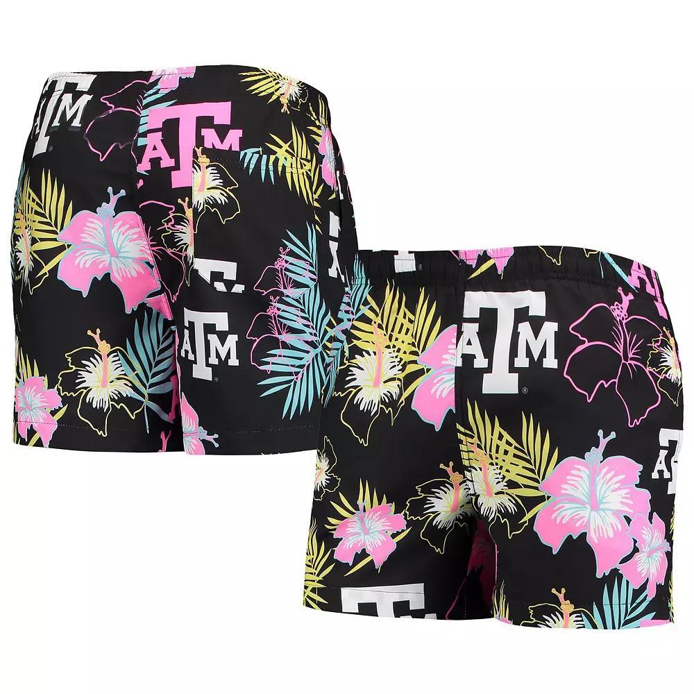 Men's FOCO Black Texas A&M Aggies Neon Floral Swim Trunks, Size: 2XL Product Image
