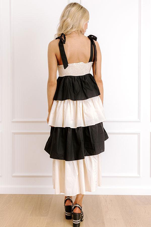 Formal Flair Tiered Midi Dress Product Image