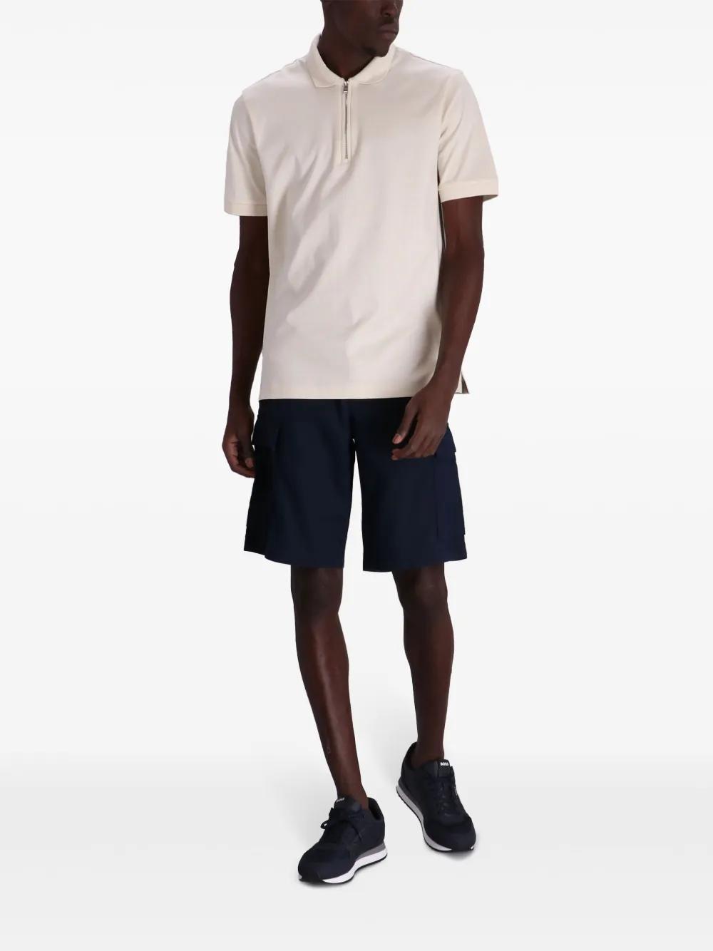 HUGO BOSS Straight-leg Linen Cargo Short In Black Product Image