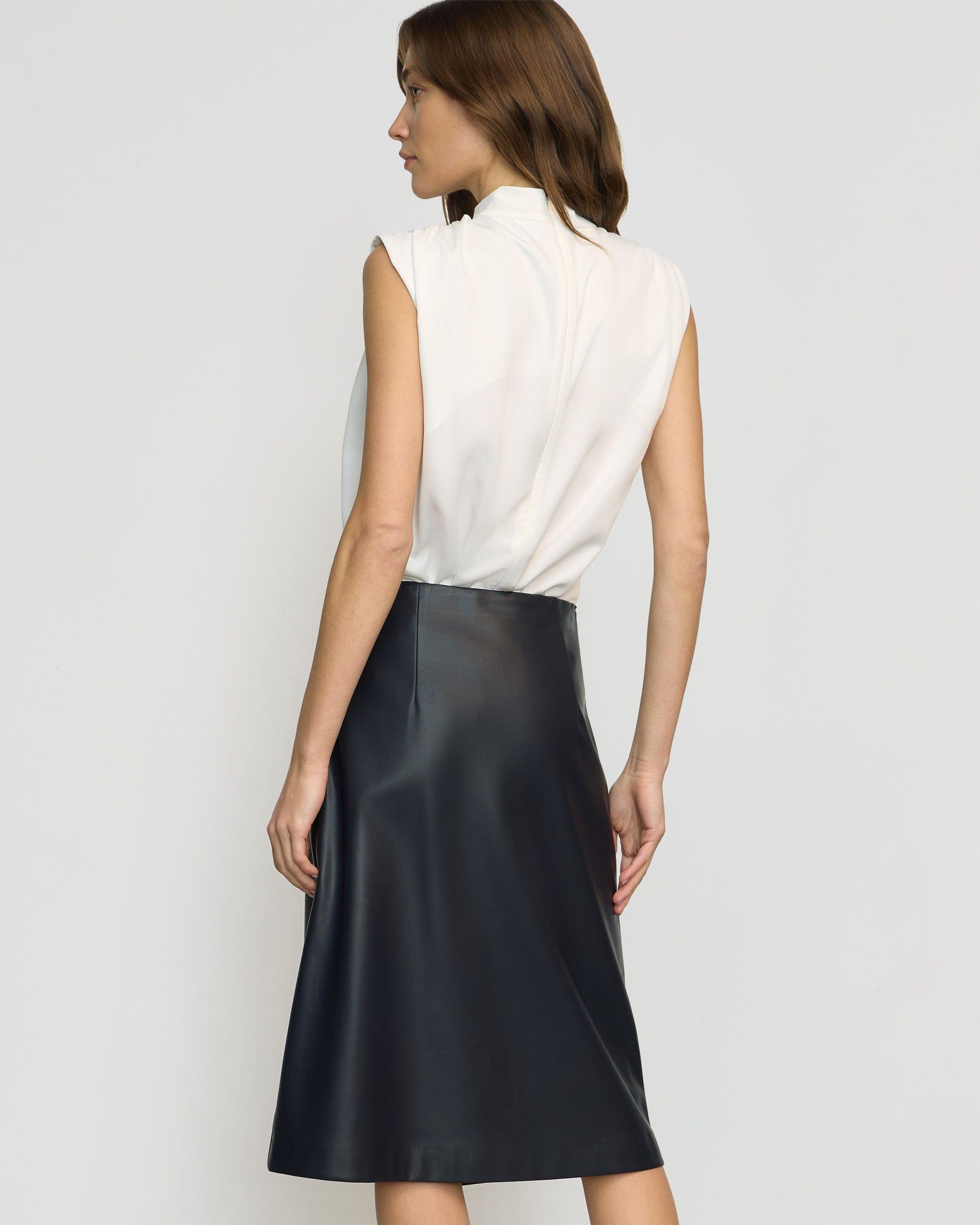 Alba Asymmetric Vegan Leather Skirt Product Image