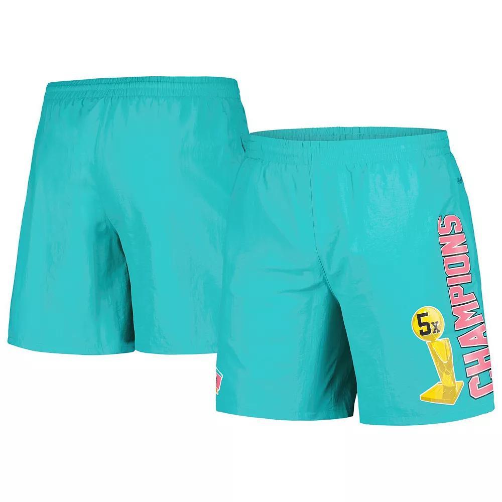 Men's Mitchell & Ness Teal San Antonio Spurs 5x Champions Heritage Shorts, Size: Large, Blue Product Image