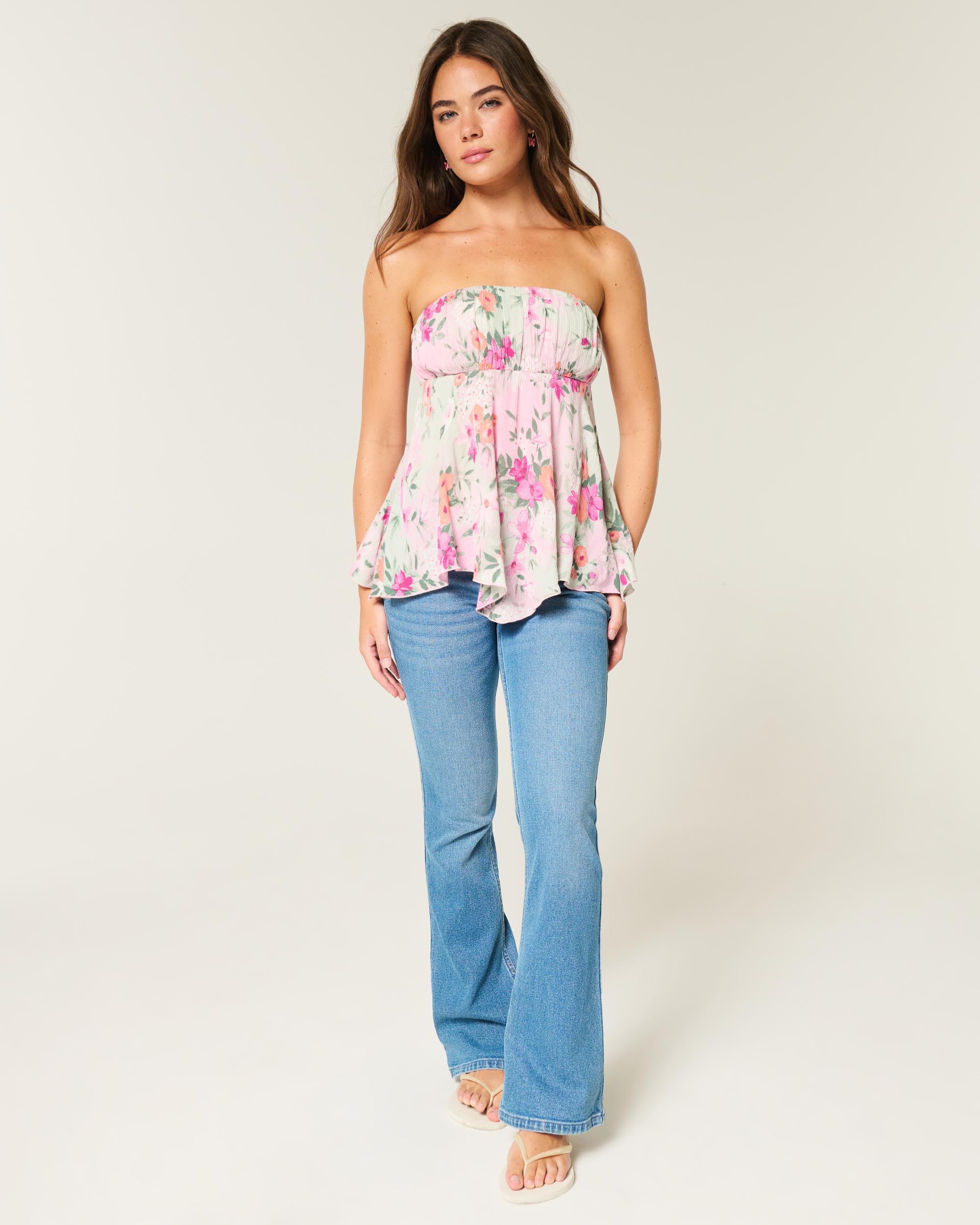 Strapless Handkerchief Hem Top Product Image