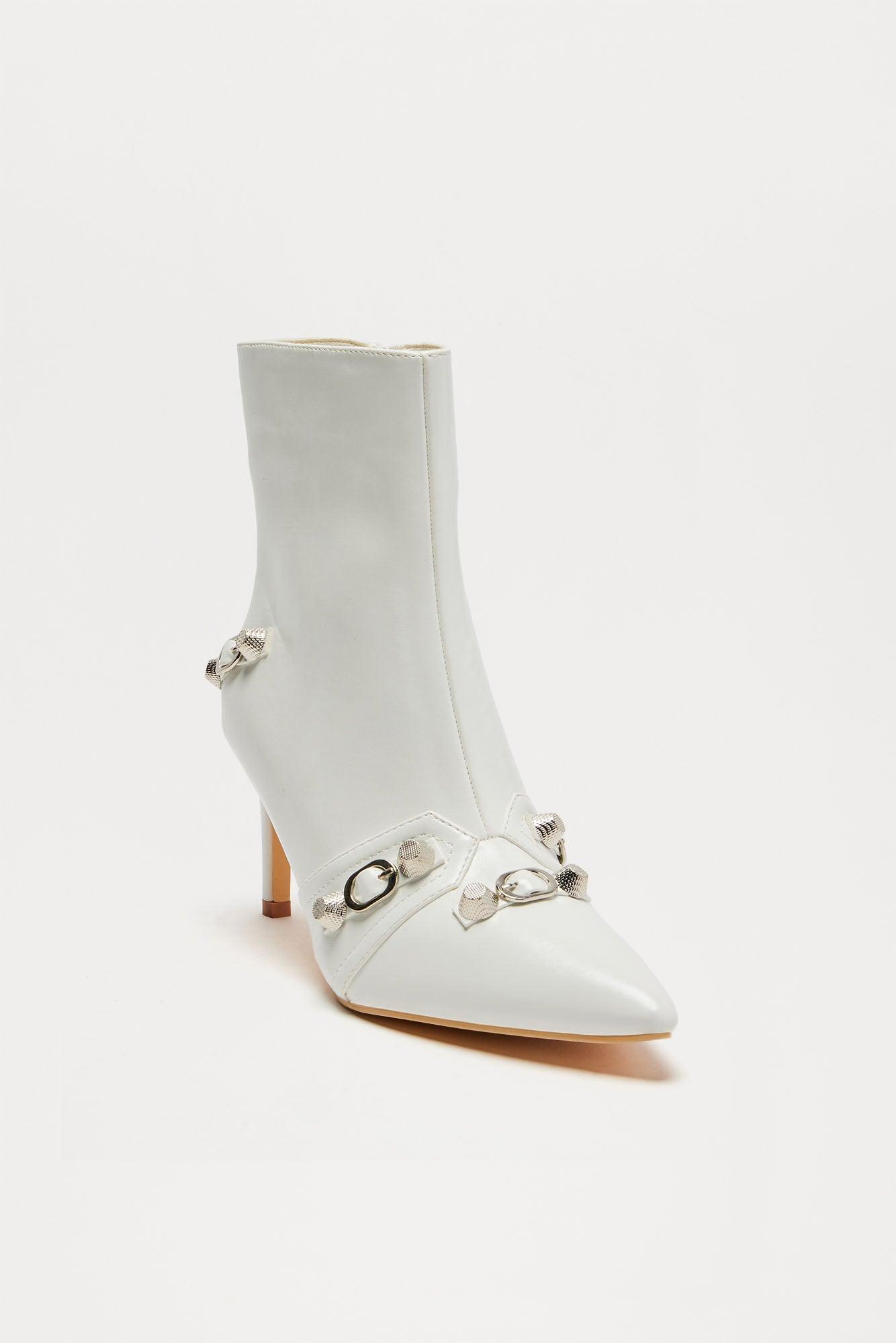 Jude Hardware Booties - White Product Image