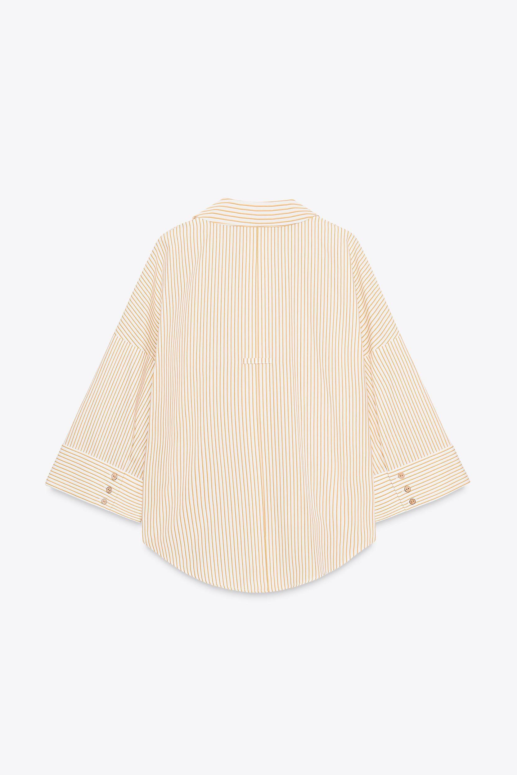 STRIPED POPLIN SHIRT WITH WIDE SLEEVES Product Image