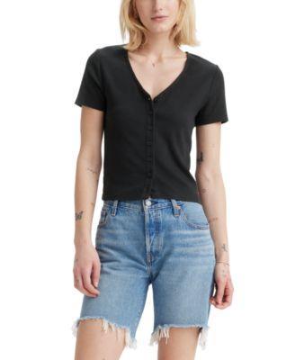 Levis Womens Muse Short-Sleeve V-Neck Top Product Image