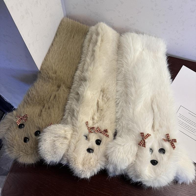 Bow Dog Fluffy Scarf Product Image