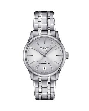 Tissot Womens Chemin Des Tourelles Powermatic 80 Automatic Light Blue Leather Strap Watch Product Image