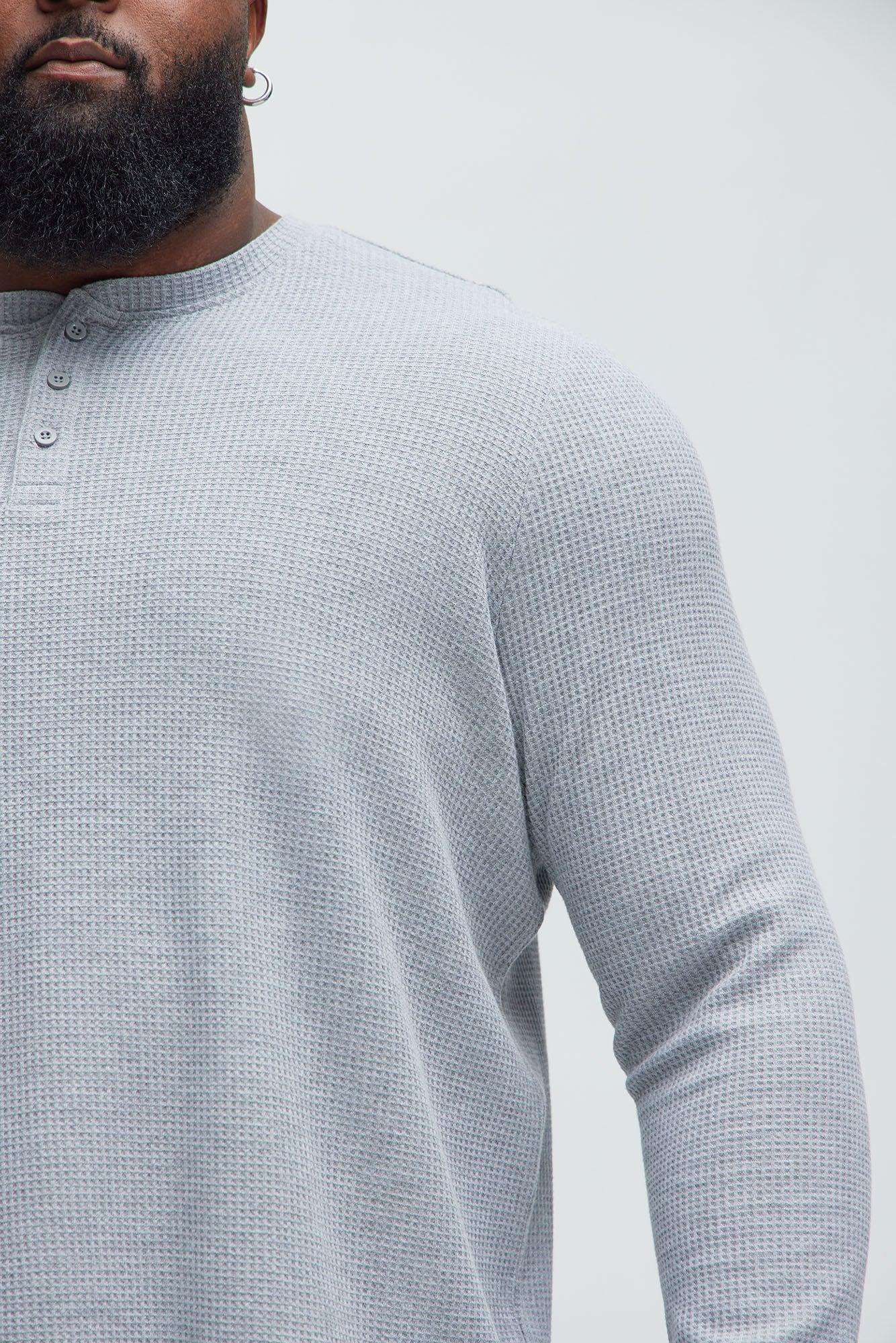 Wesley Long Sleeve Henley - Heather Grey Product Image